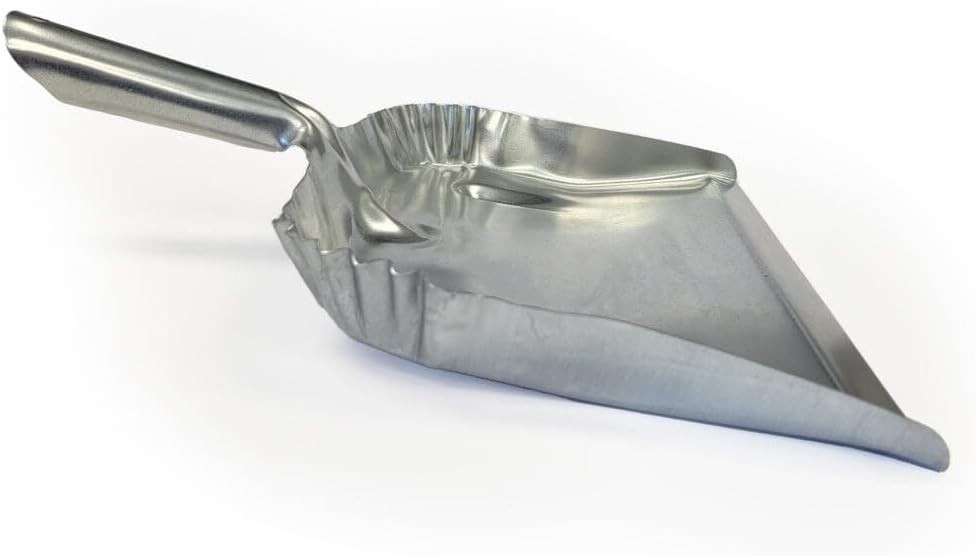 Heavy Duty Galvanized Steel Dustpan – Silver