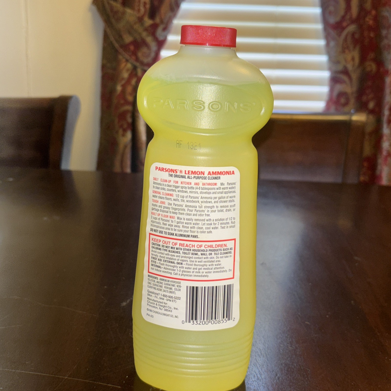 Vintage 1999 Parsons Lemon Fresh Ammonia Cleaner 28 Oz Full Bottle NOS