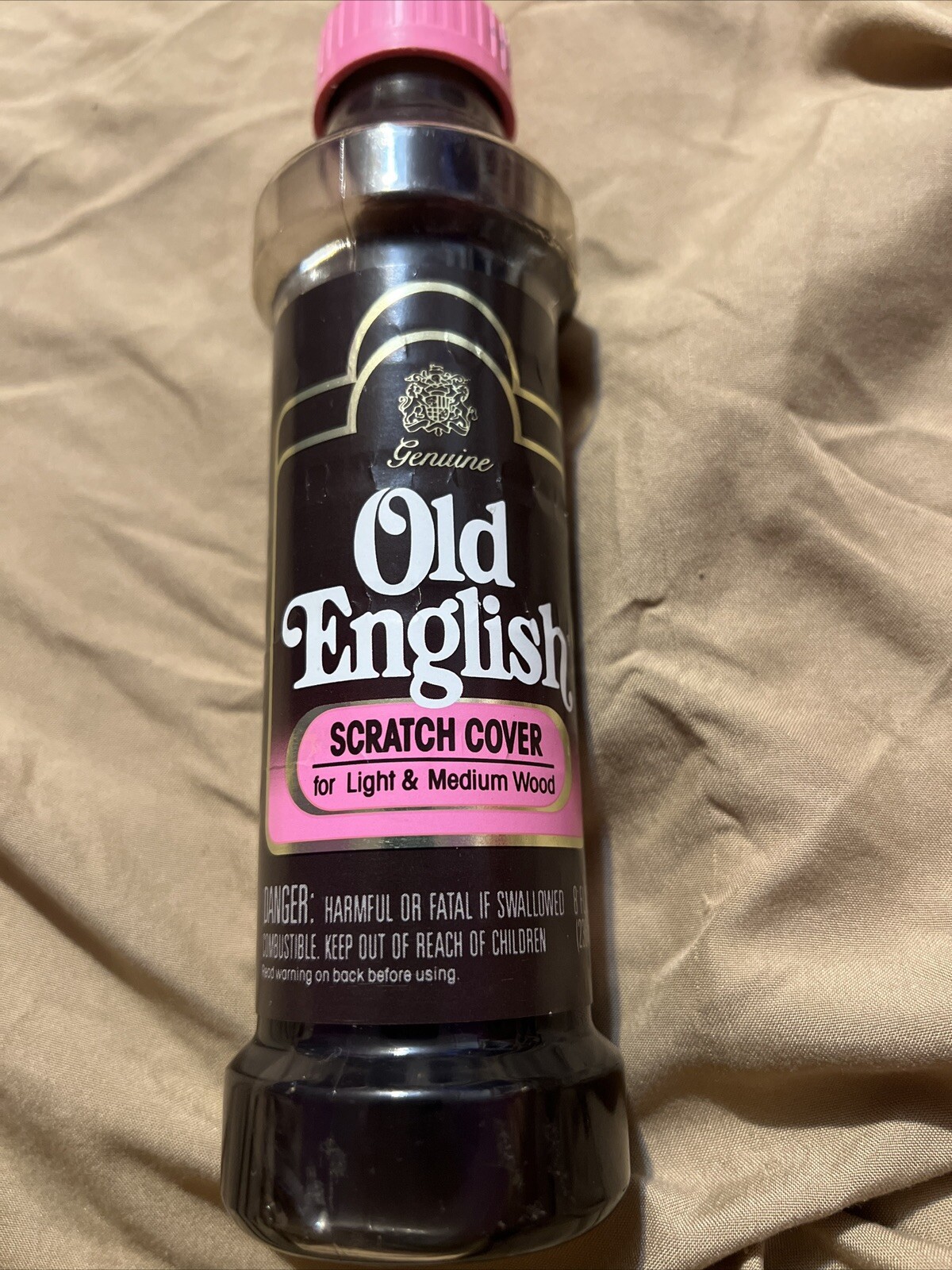 Vintage Old English Scratch Cover For Light To Medium Woods 8 oz Pink Lid ~ RARE