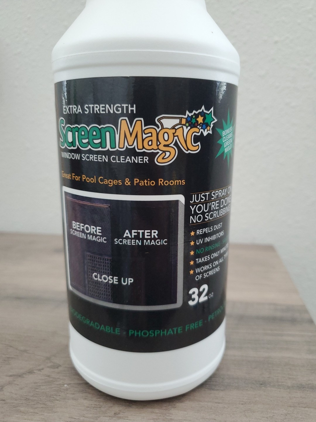 Extra Strength Screen Magic Window Screen Cleaner 32oz Pool Cages & Patio Screen