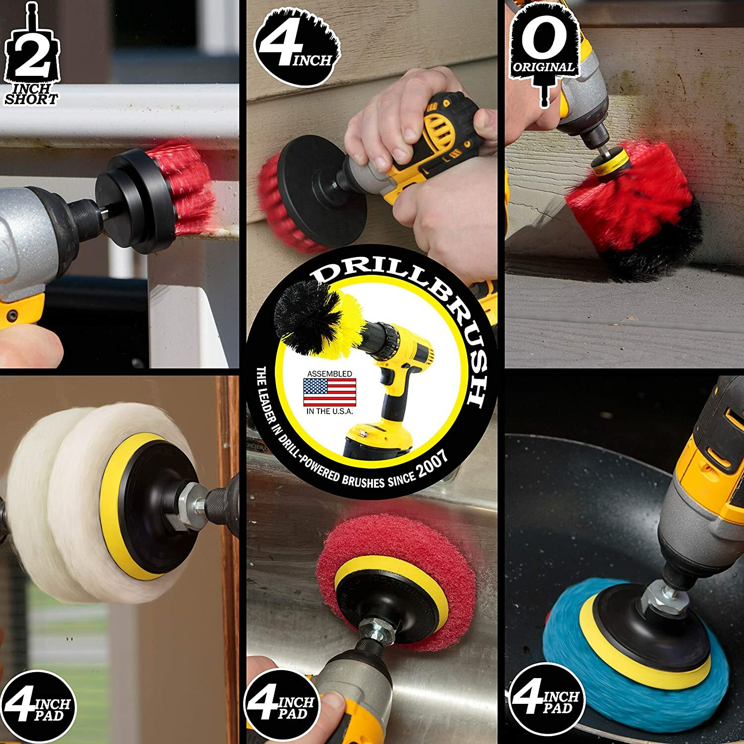 Drillbrush Scrub Brush – Drill Scrub Brush Attachment 7- Stone Cleaning – Deep