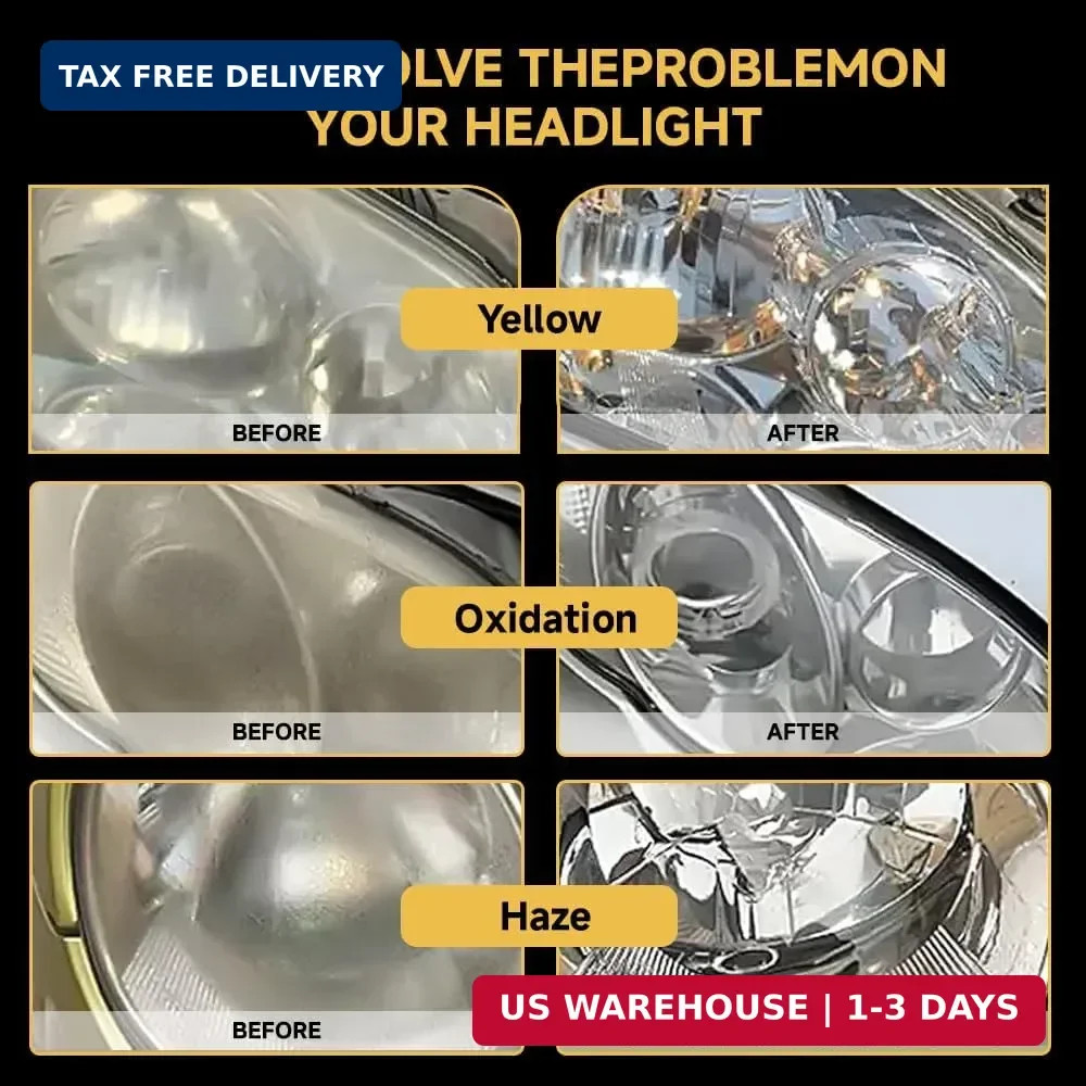 Headlight Restoration Kit,Headlight Restoration,Headlight Cleaner Oxidized & Yel