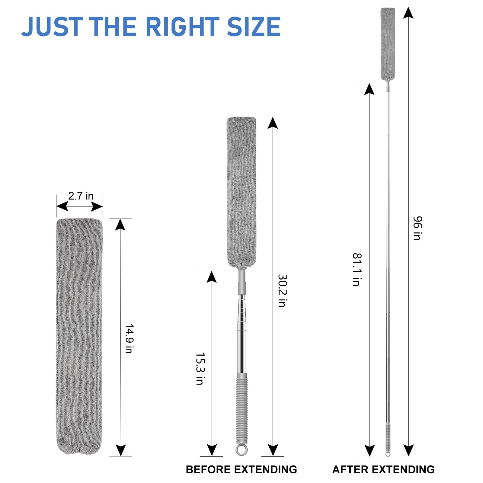 Dusters for Cleaning Retractable Gap Duster with Extension Pole Long Handle C…