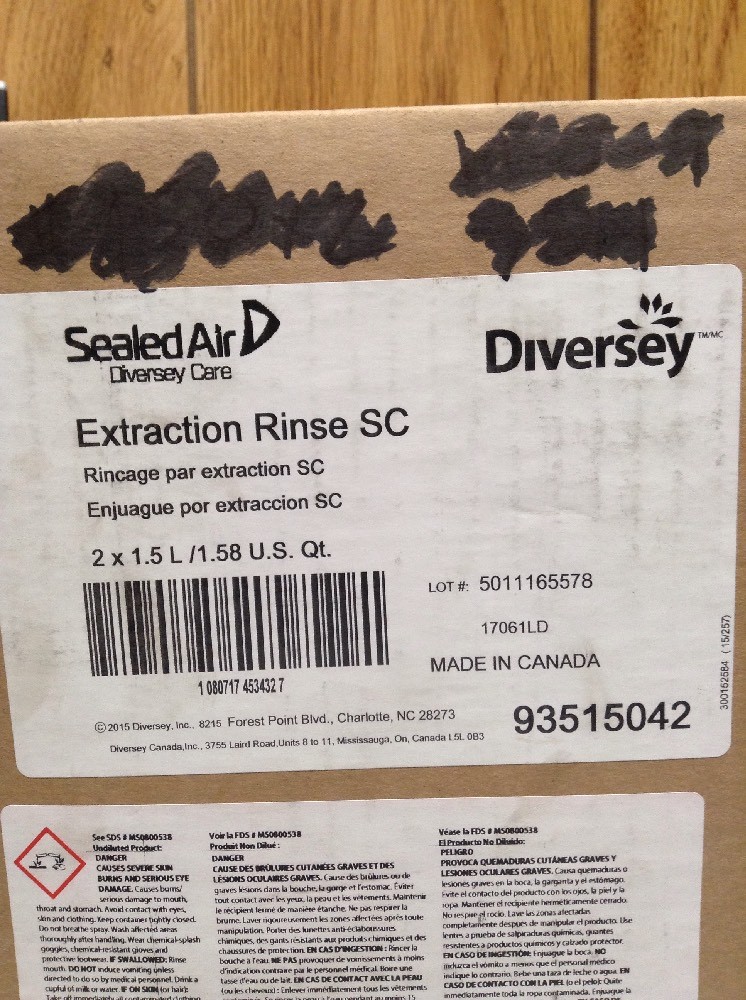 Diversey Extraction Rinse SC 93515042 PK2. 46E770