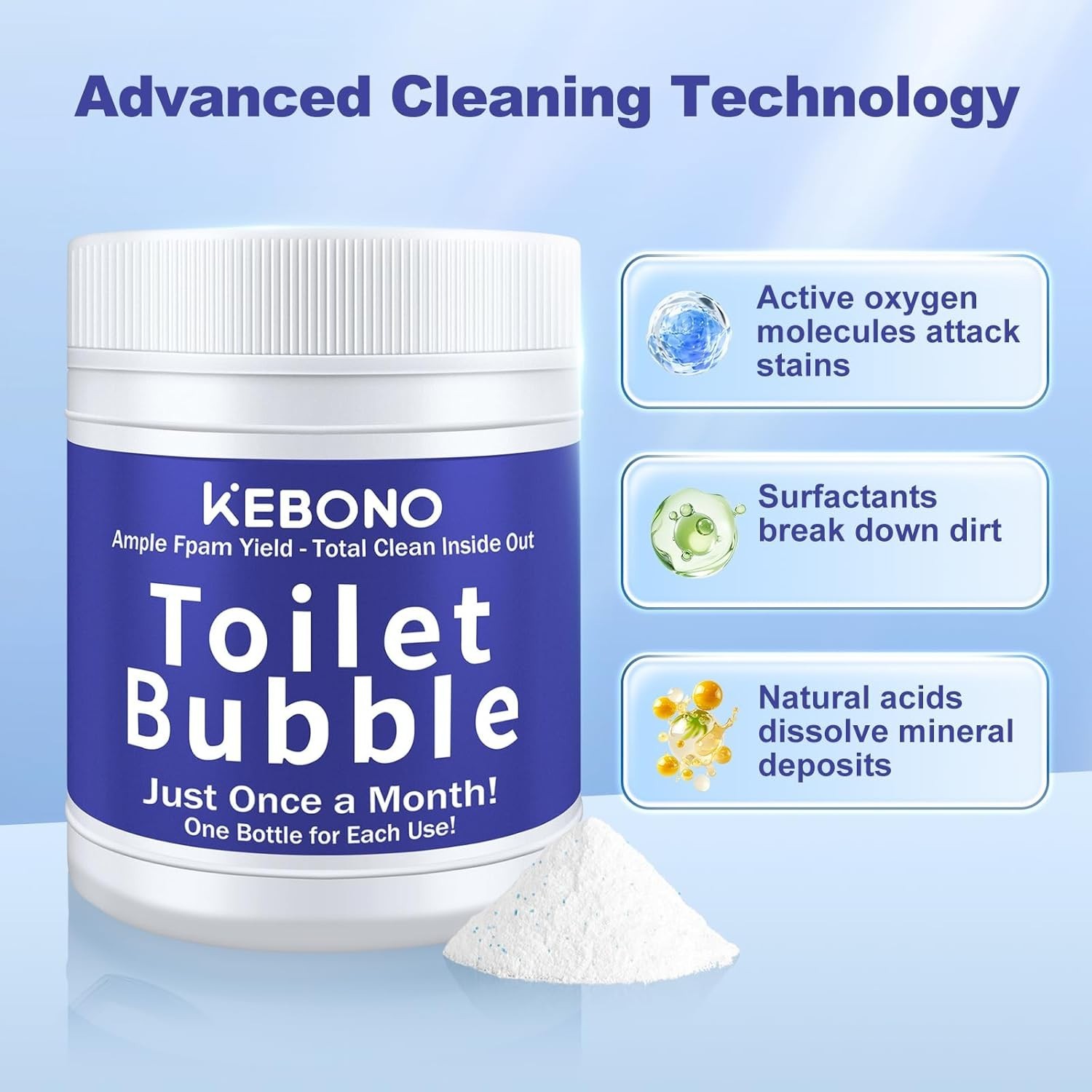 Toilet Cleaner – 2 Bottles, Powerful Bathroom Cleaning Product, Effectively