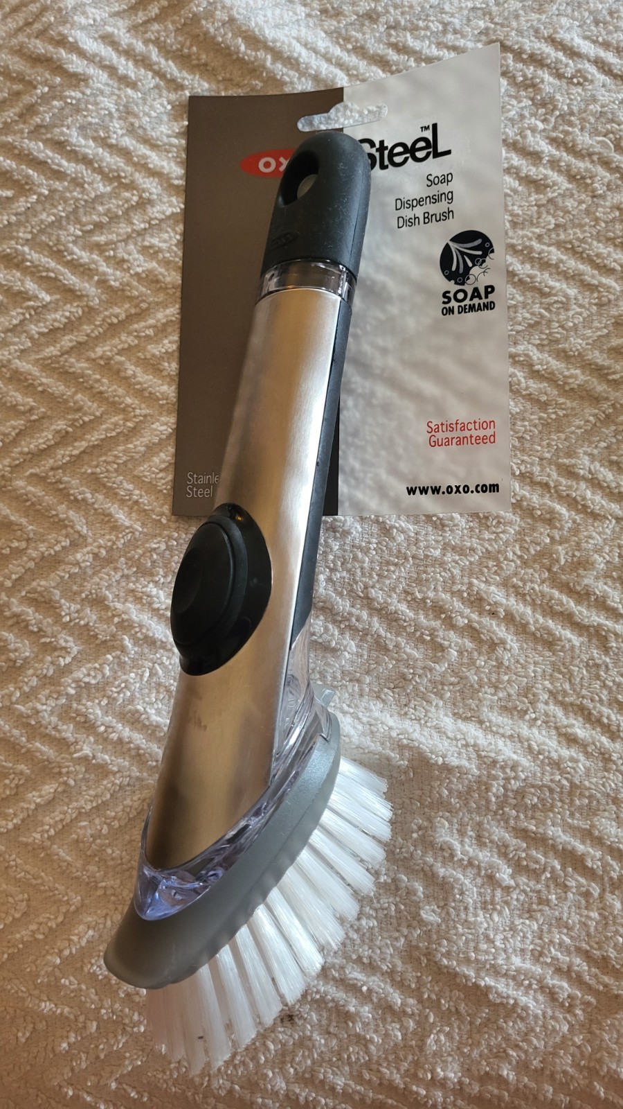 OXO Steel Soap Dispensing Dish Brush 10 in 10 In, Stainless