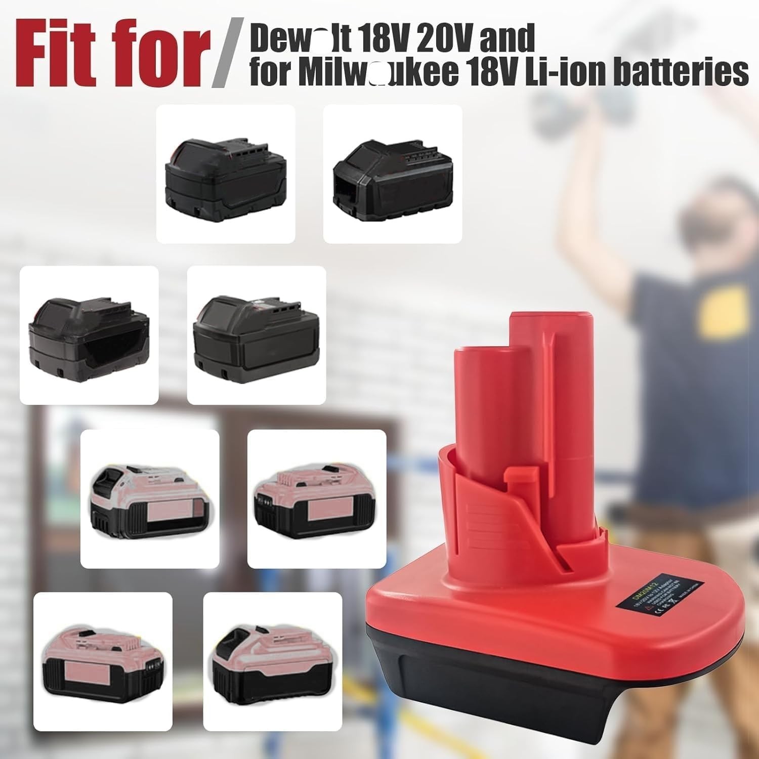 For M18 to for M12 Battery Adapter, for Milwaukee 18V to 12V Converter, Convert