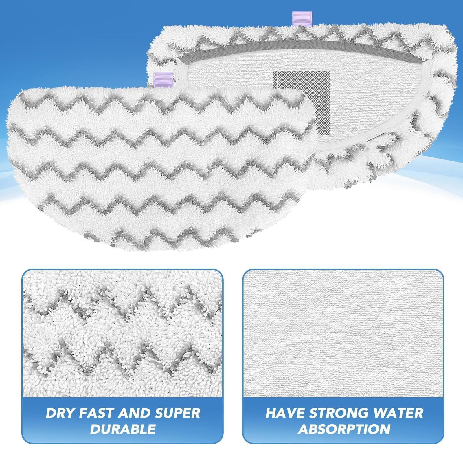 4 Pack Powerfresh Replacement Steam Mop Pads Compatible with Bissell Powerfresh
