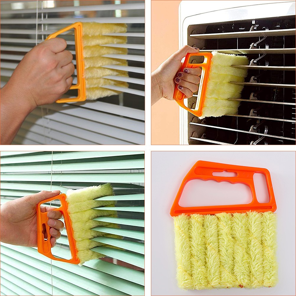 Cleaning Brush Orange 7 Tooth Handheld Pulley Blinds Window Shutter Duster Tool