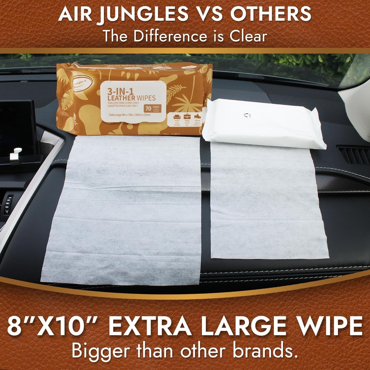 Extra Large 140 Count Leather Care Wipes – Lint-Free, Residue-Free Formula