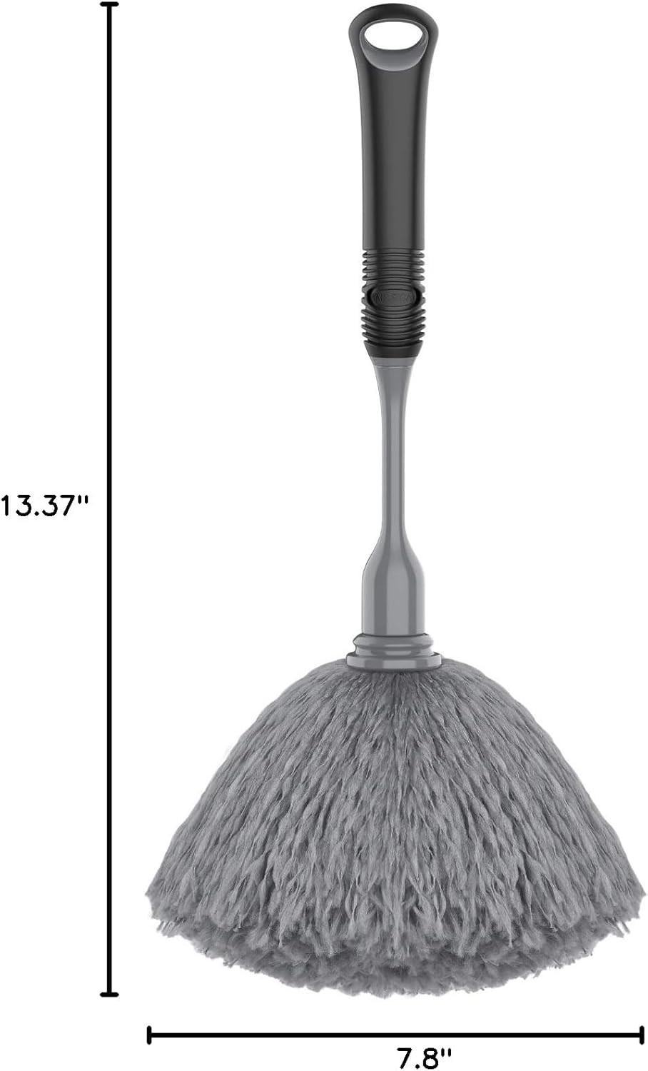 Microfiber Delicate Duster with Comfortable Grip & Washable Head – Gray & Black