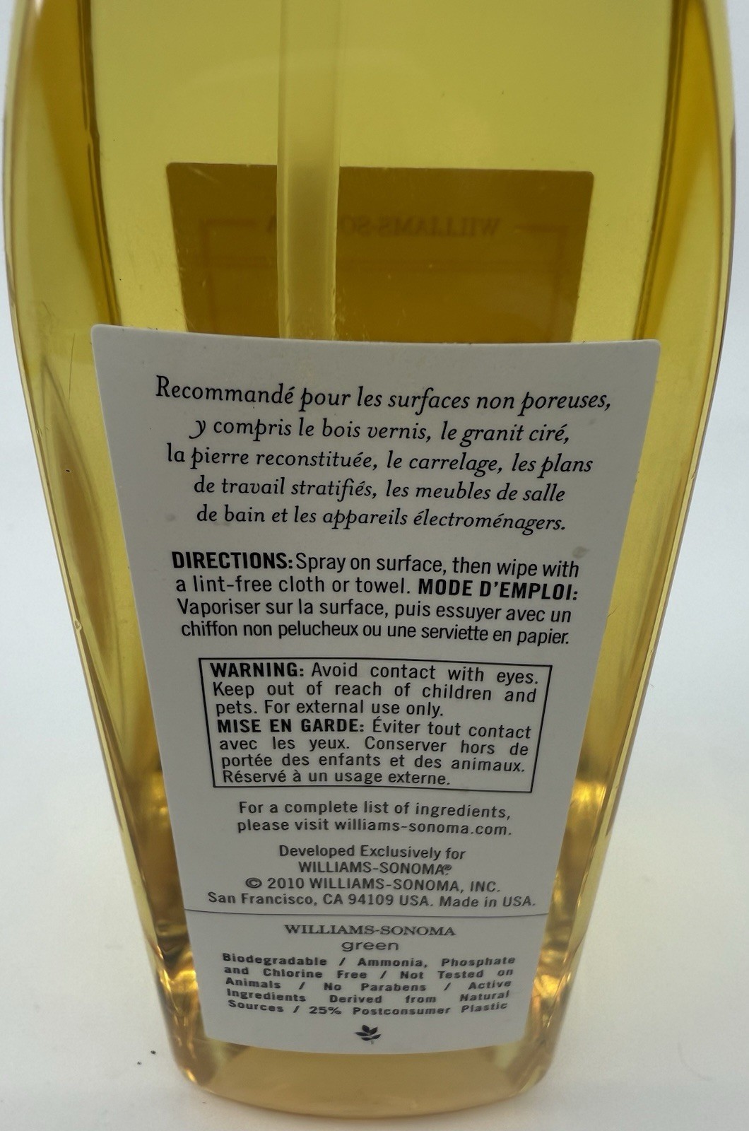 Williams Sonoma Countertop Spray Pink Grapefruit With Essential Oils 16 oz