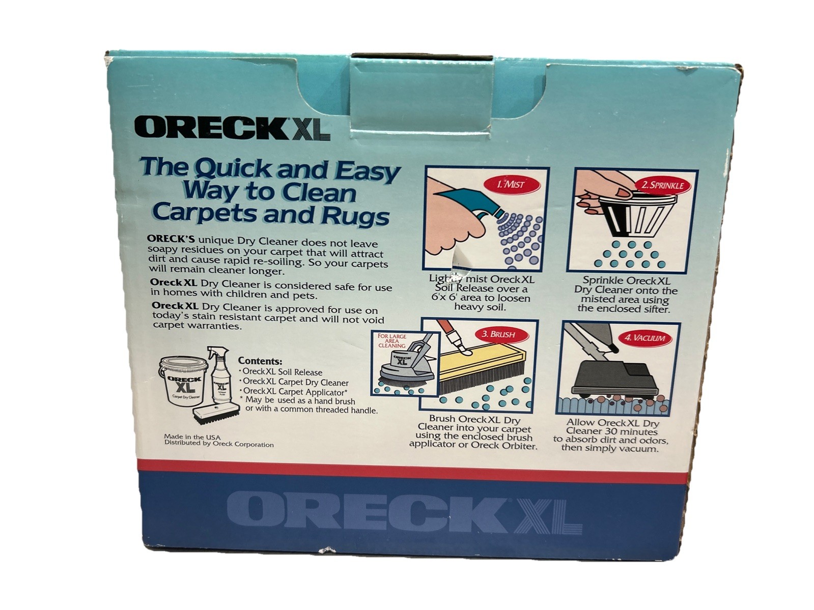 Oreck XL Dry Carpet Cleaning System Deep Clean Product Spray for Carpets & Rugs