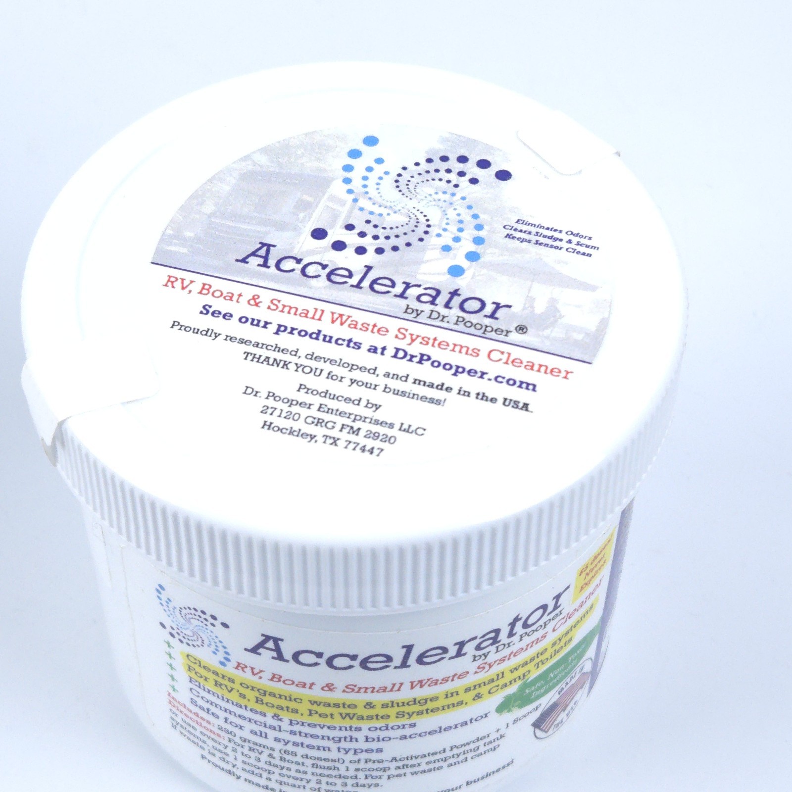 Accelerator By Dr. Pooper RV Boat & Small Waste Systems Cleaner 65 Doses, Scoops