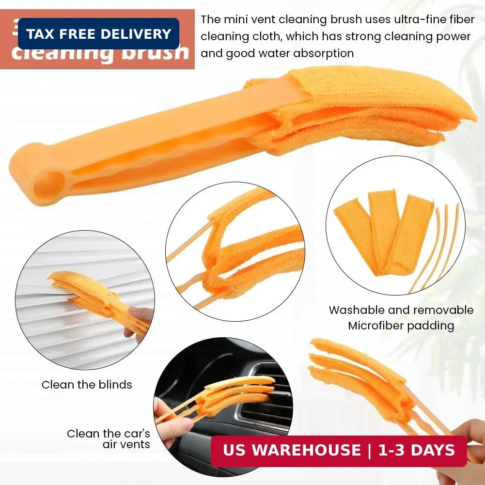 5Pcs Window Blind Cleaning Set, Washable 7 Fingers Duster Brush Dusting Cleaner