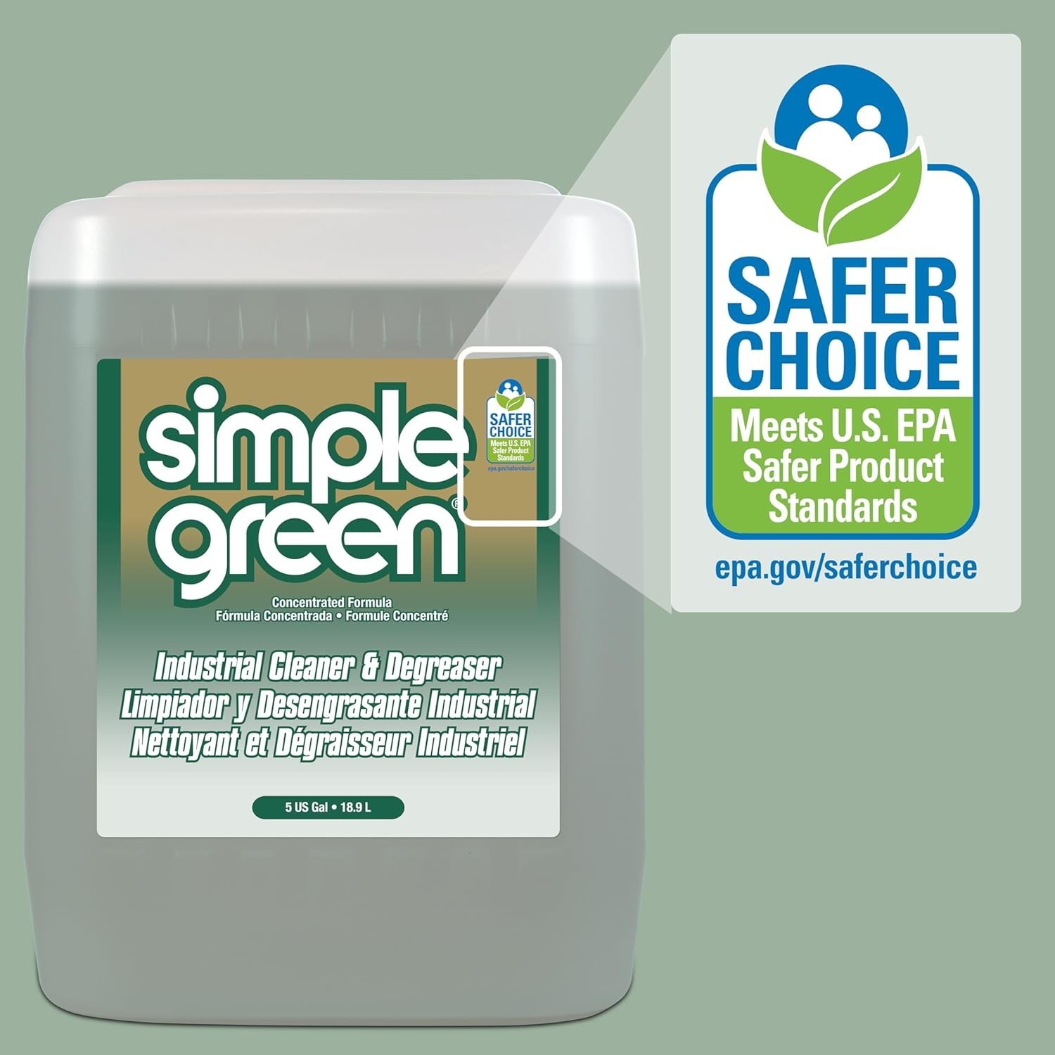 , Industrial Cleaner/Degreaser, 1 / Each, White, 5 Gallons Pack of 1