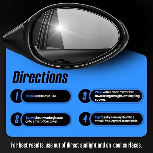 16 fl oz Car Glass Cleaner – Ammonia-Free Window – Pack of 1
