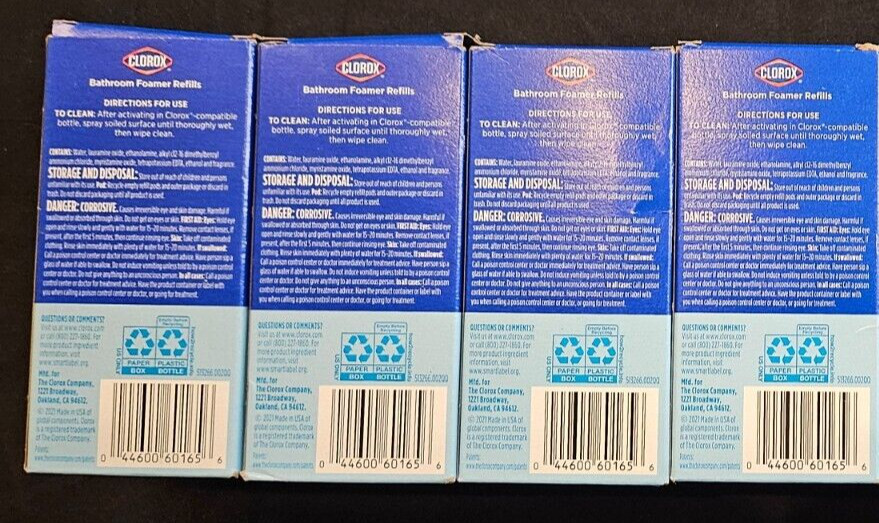 Clorox 2.25 oz. Fresh Scent Bathroom Tub Shower Foamer Cleaner Refill Pod 4 Pack