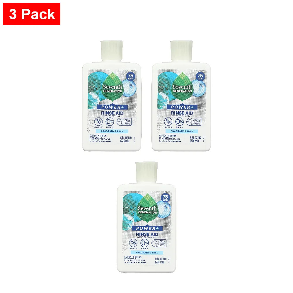 Seventh Generation Rinse Aid Free And Clear -8 Fl Oz,Packaging May Vary-3 Pack