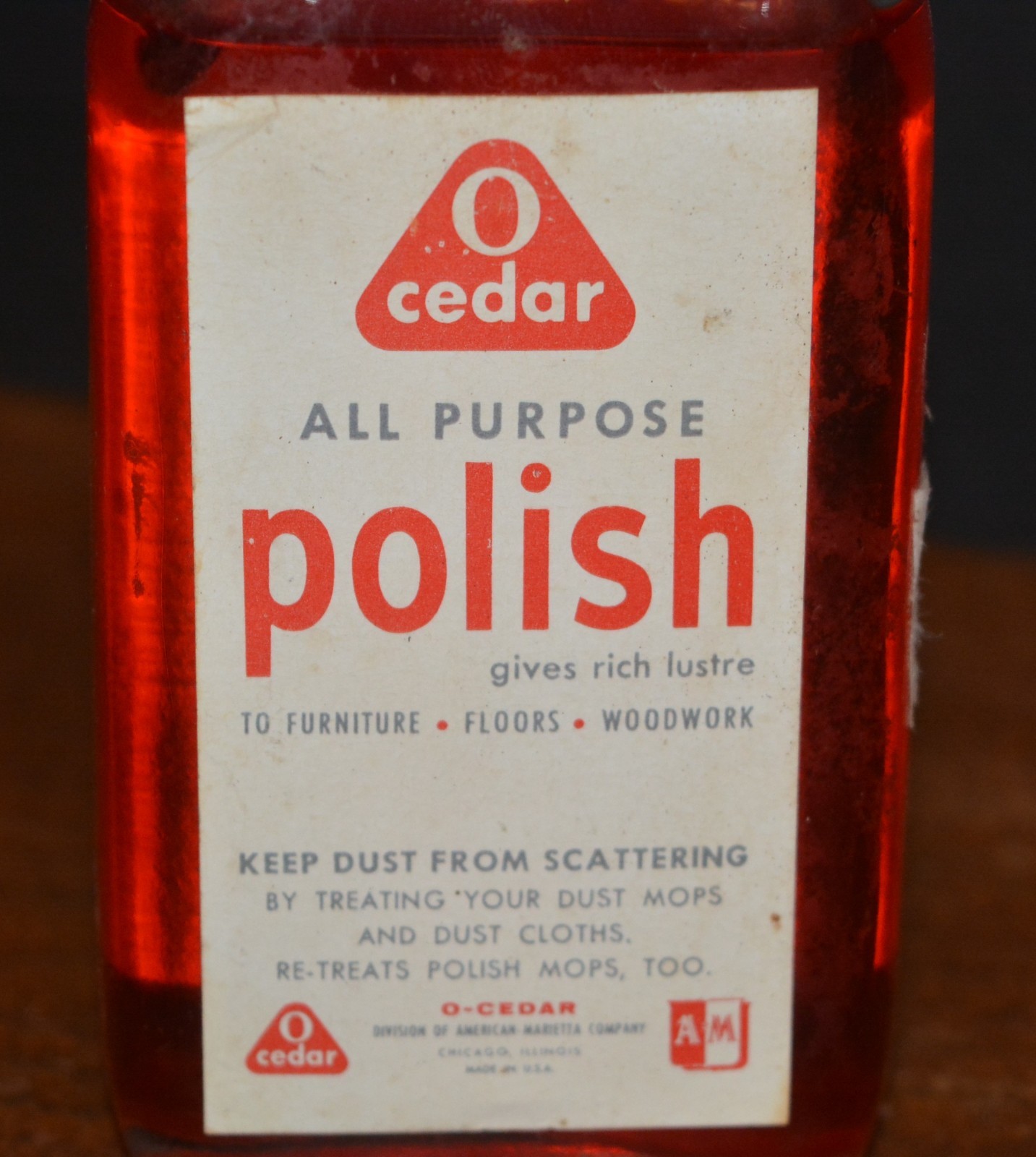 VTG O-CEDAR All Purpose Polish Floor & Woodwork OIL FULL 4 oz.