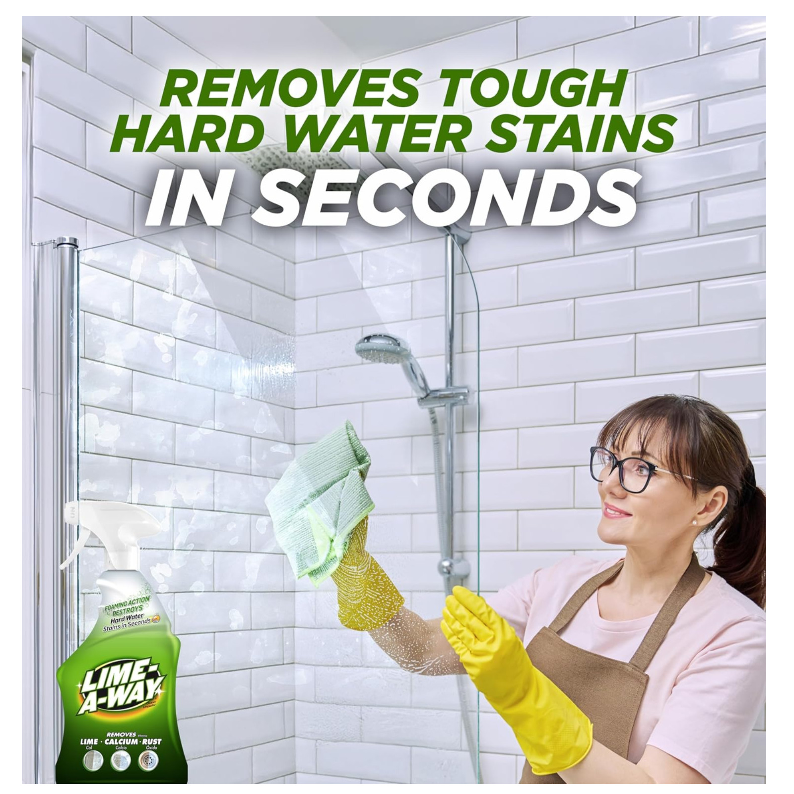 Lime-A-Way Hard Water Stain Remover Spray, Removes Lime 22 fl oz