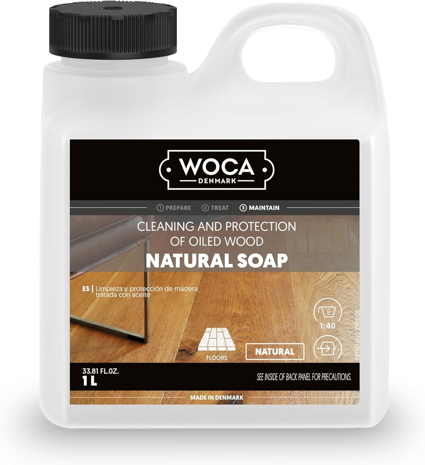 Natural Soap, Natural 1L – Concentrated Wood Cleaner for oil finished hardwoo…