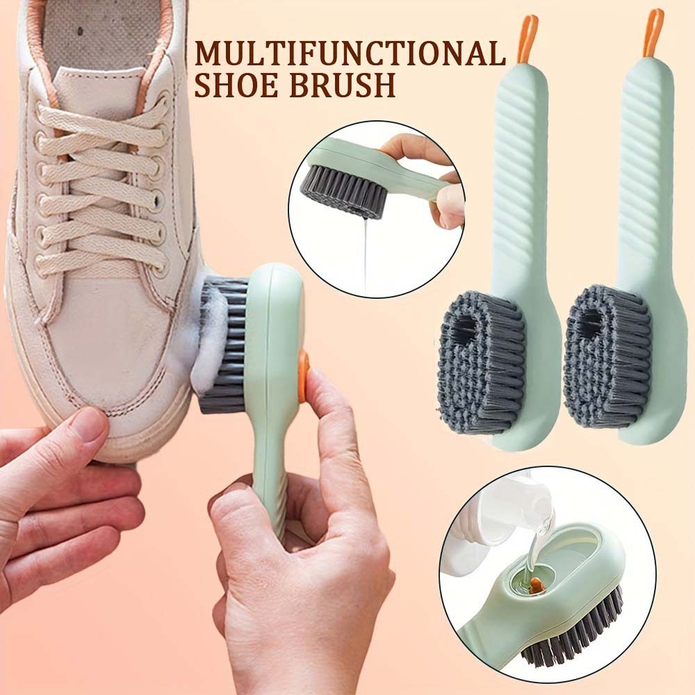 Mess-Free Well-Made Reliable Dependable Liquid-Dispensing Shoe Brush By Pressing