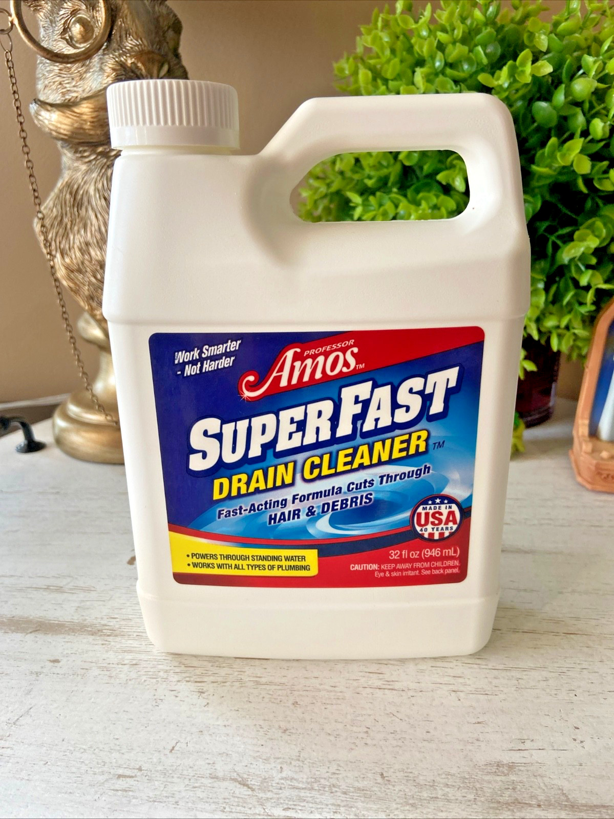 NEW Professor Amos Super Fast Drain Cleaner 32 Oz Made In USA