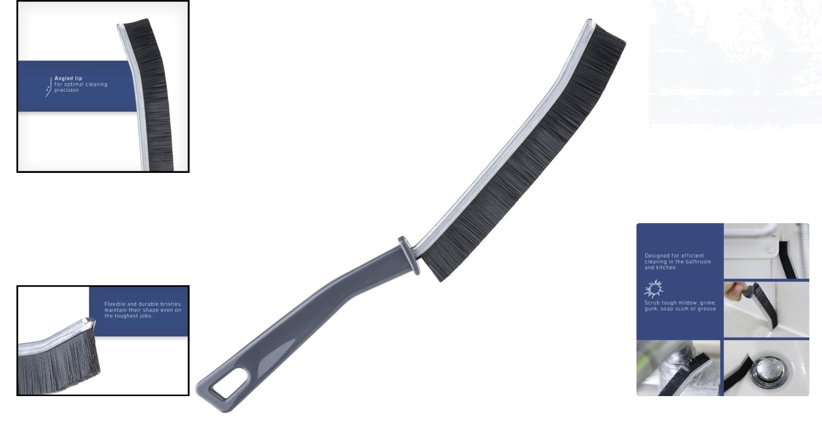 Flexible Tile Grout Cleaning Brush – Multi-Surface Deep Scrub Tool for Kitchens