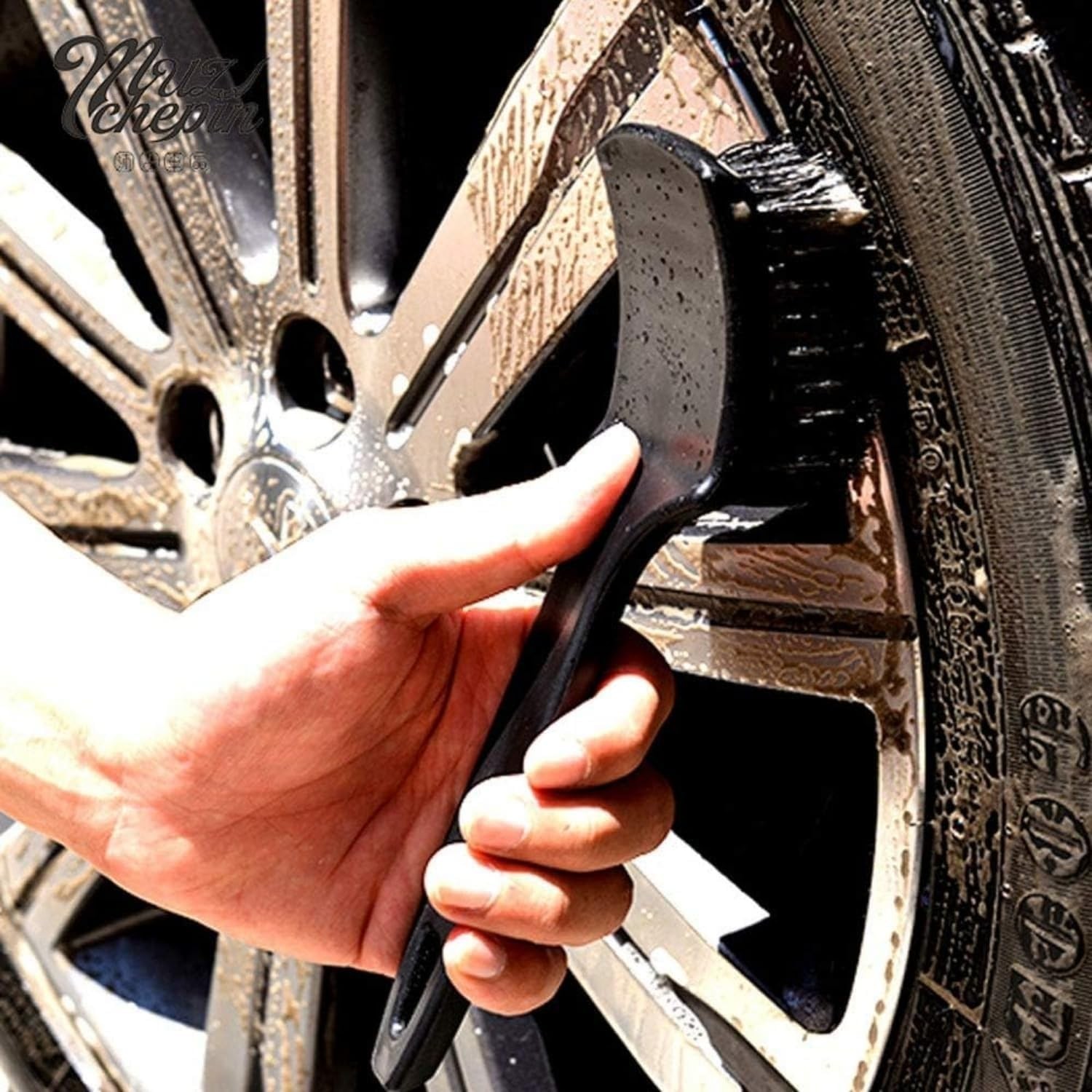 Wheel Rim Tire & Carpet Cleaning Brush Set, Soft & Stiff Bristle Wash Cleanin…