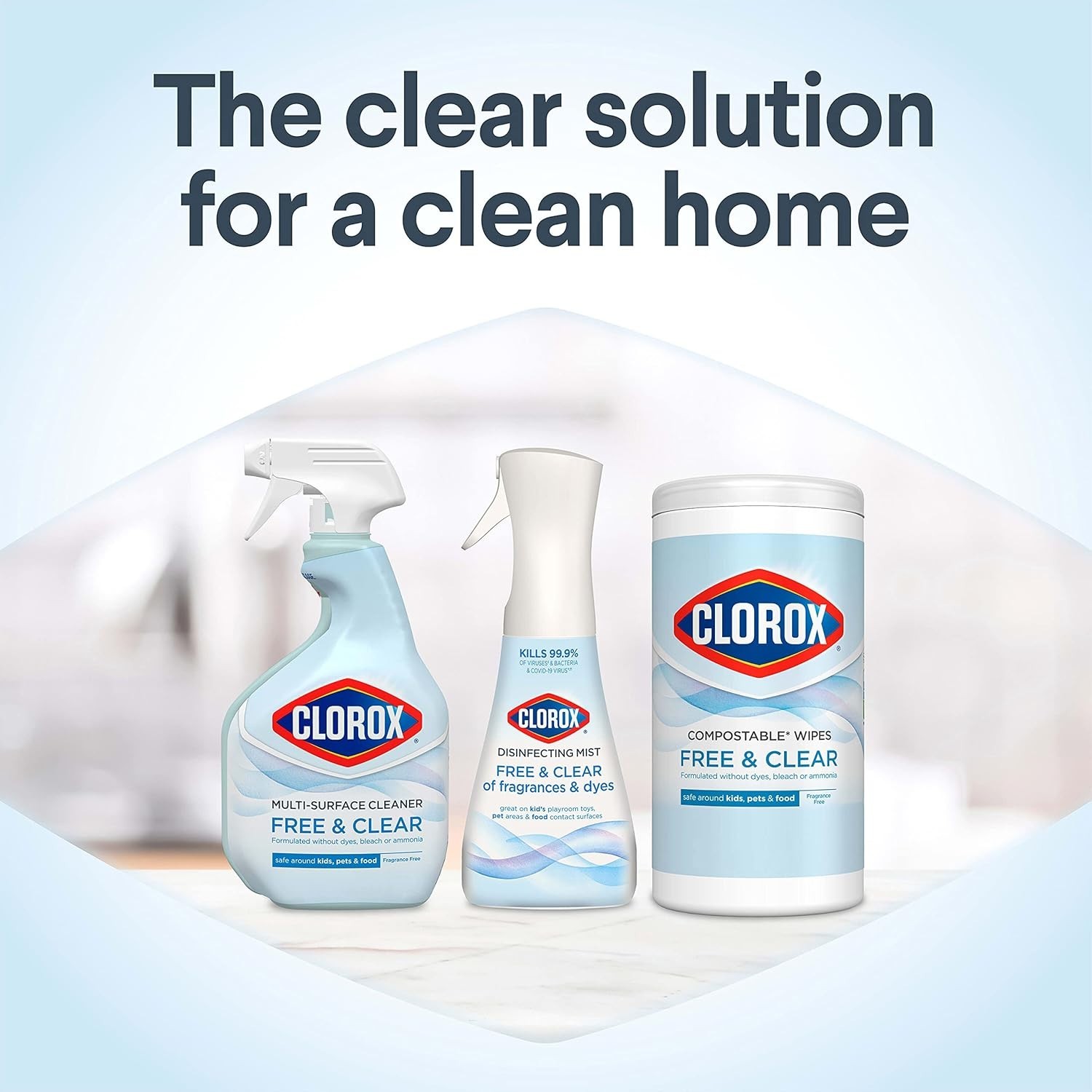 Free & Clear Multi Surface Cleaner, Spray Bottle, Fragrance Free, 32 Fluid Ounce