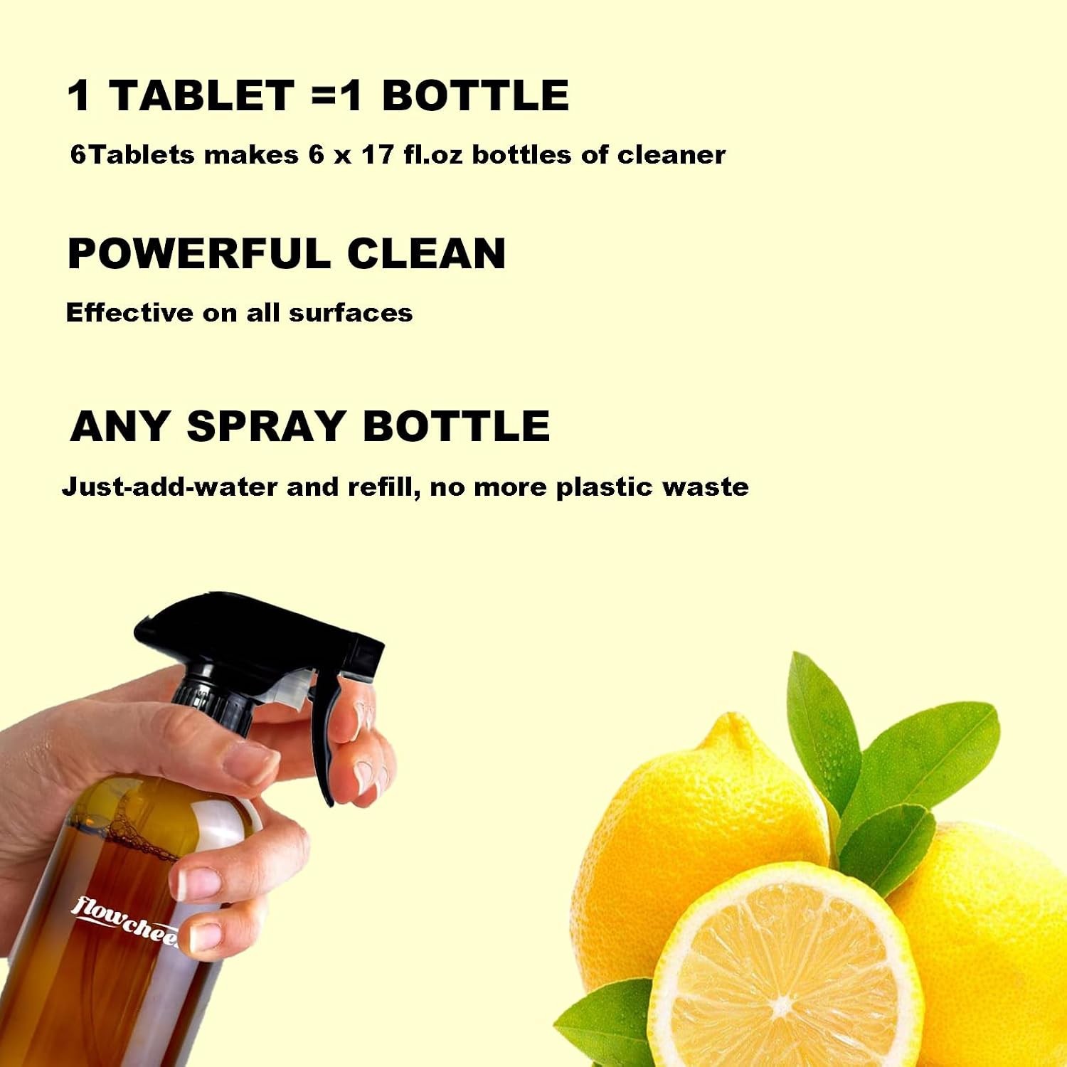 Lemon Scented All Purpose Household Multi Surface Cleaner Refills Non Toxic