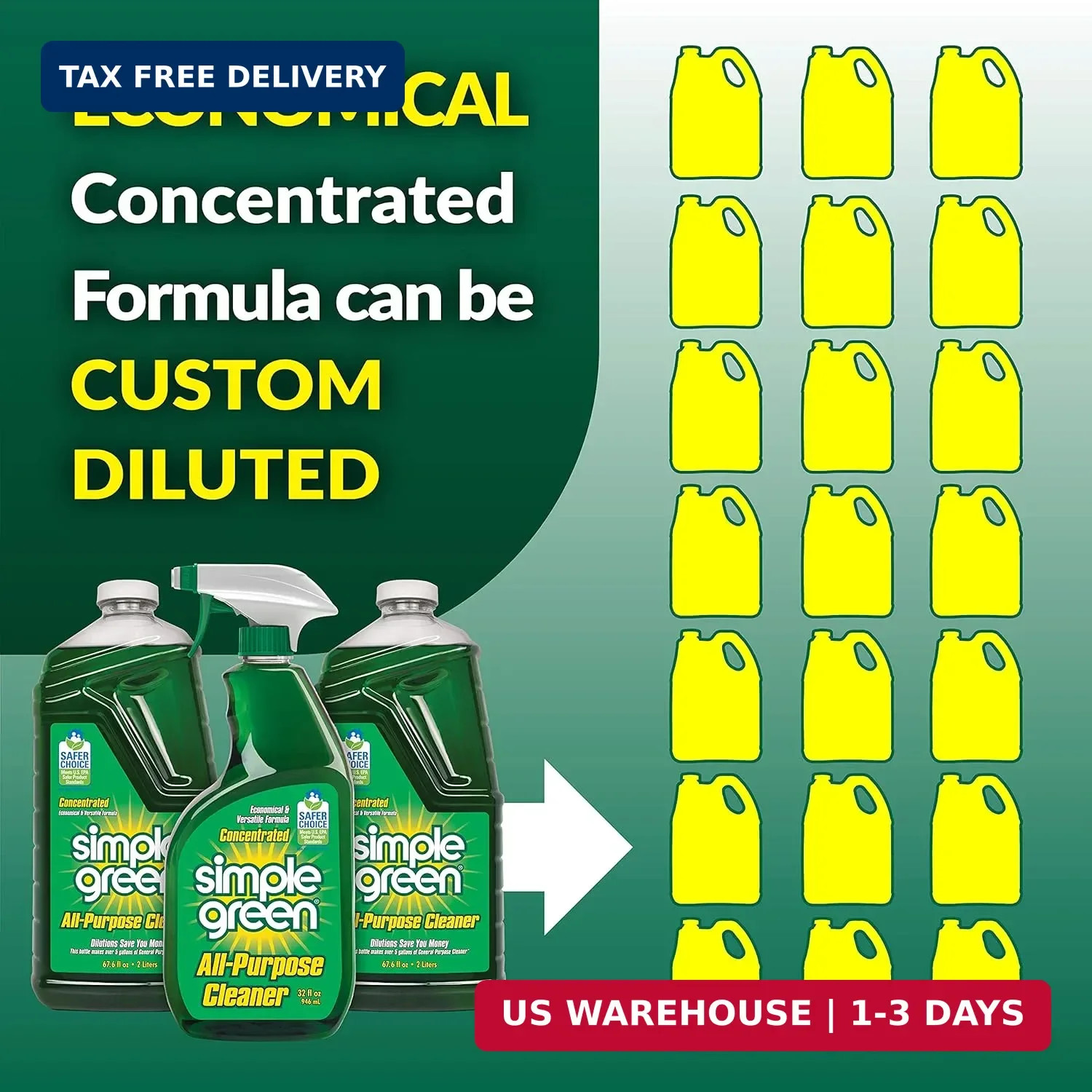 Simple Green All-Purpose Cleaner Spray and Refill, Green, 3 Piece Set, Original,