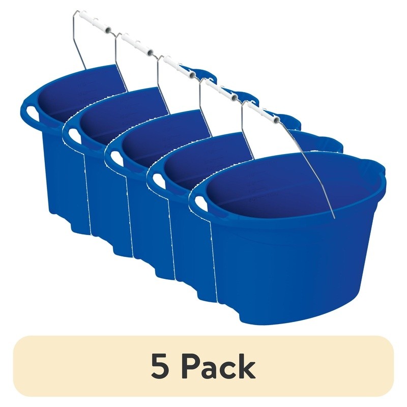 Heavy Duty 12 Quart Plastic Oval Cleaning Bucket W/ Metal Handle Vehicles New