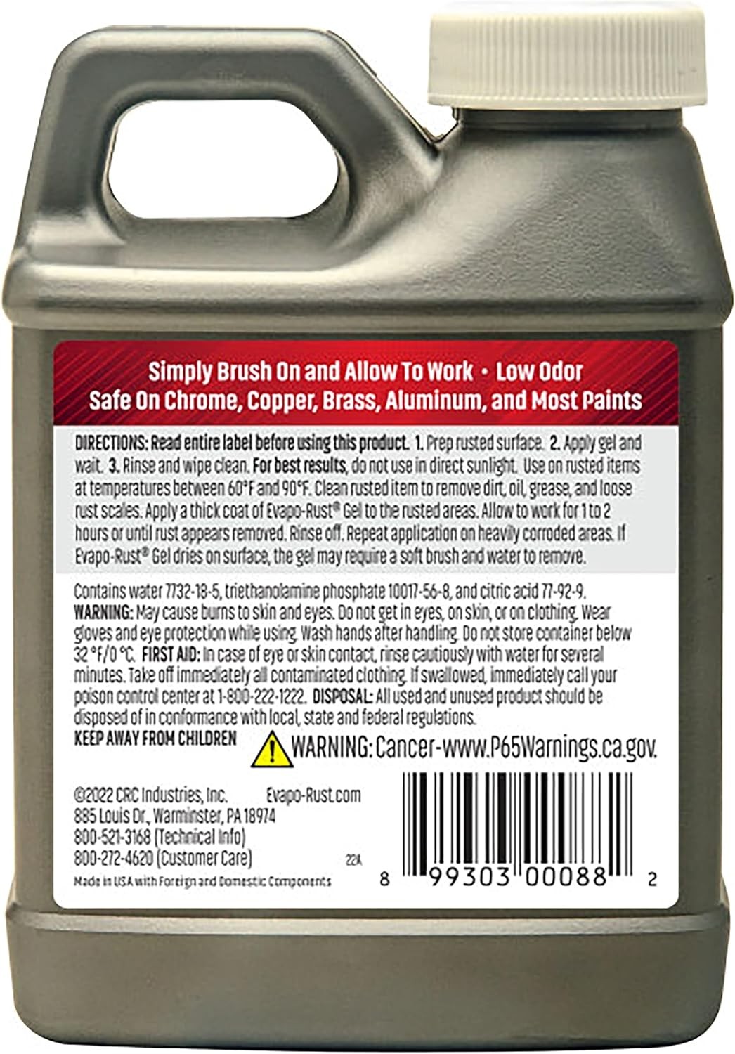 CRC Evapo-Rust Gel Rust Remover, 8 Oz Bottle