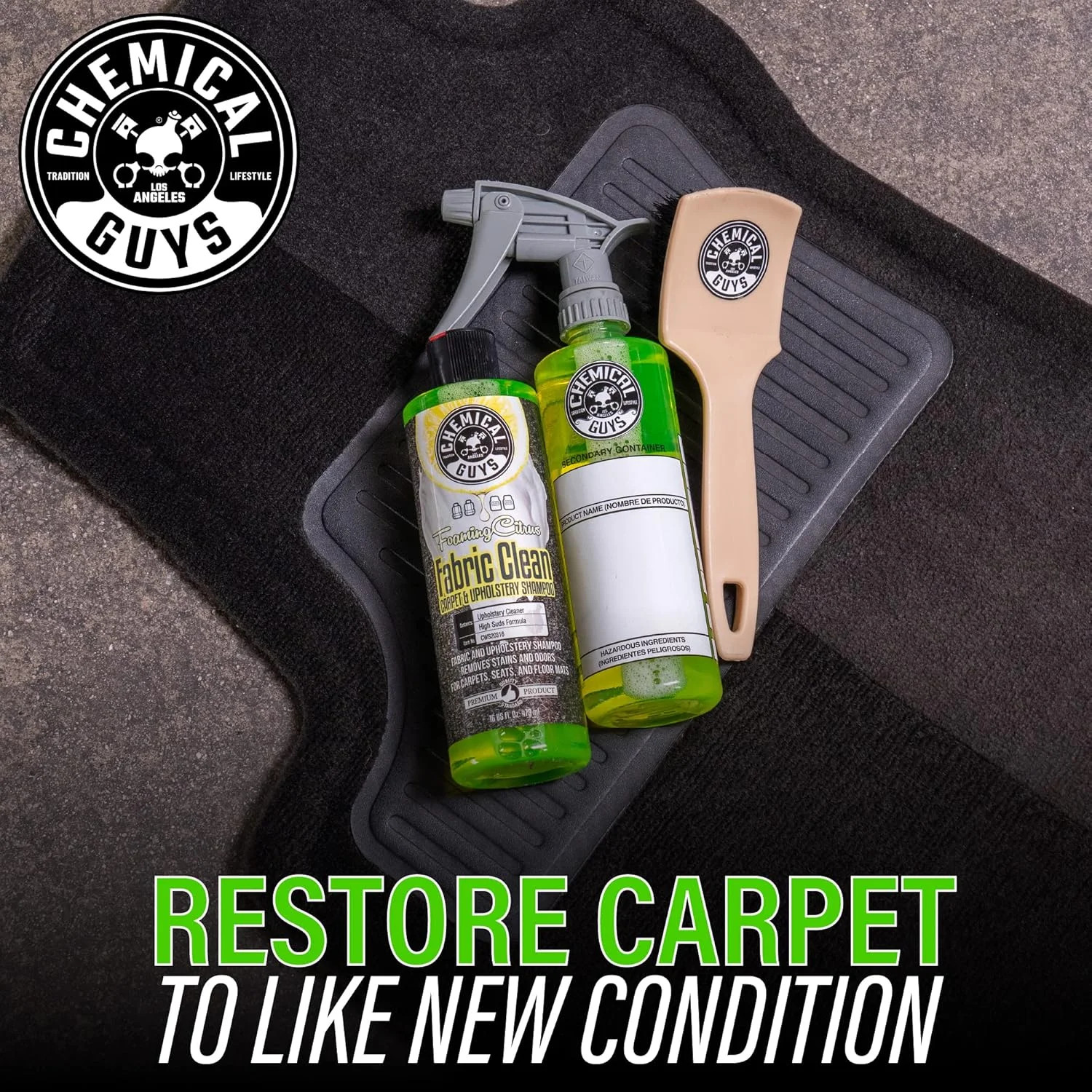Chemical Guys, Foaming Citrus Fabric & Carpet Cleaner, Seats & Mats, 16 oz | Hig