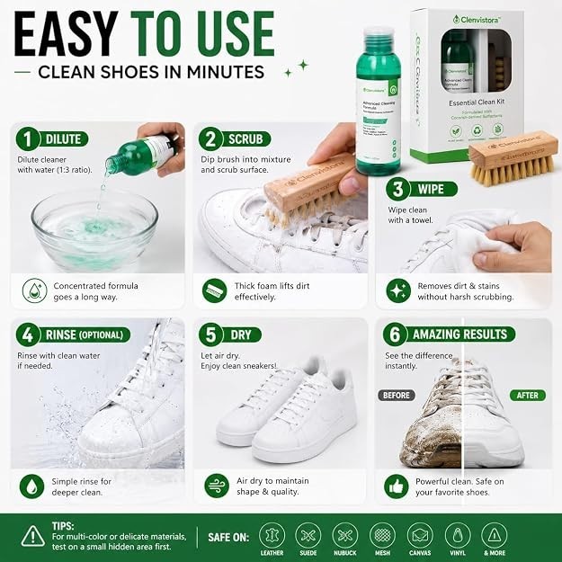 Clenvistora Essential Clean Kit Plant-Based Deep Cleaner & Brush 4 fl oz / 118ml