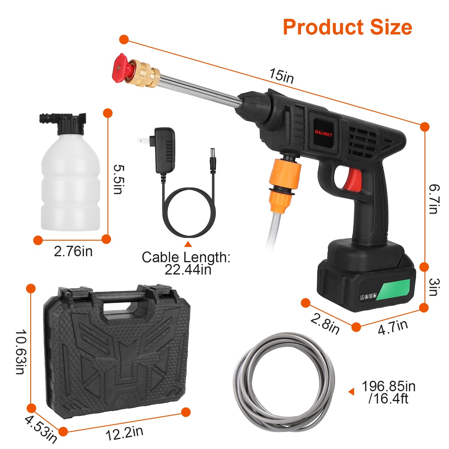 Cordless Pressure Washer Portable Electric Power Washer High Pressure Water Spra