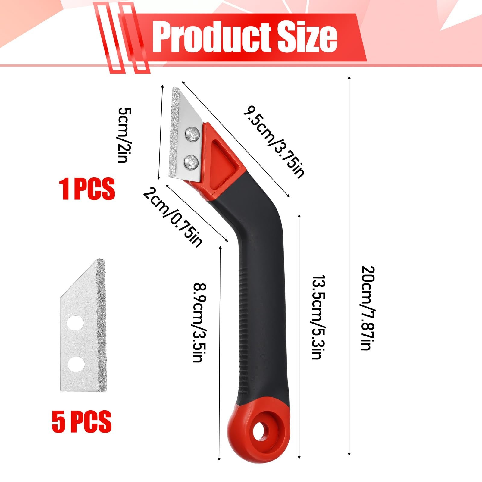 Grout Removal Tool with 5 Pcs Replacement Blades Hand Grout Scraping Rake for…