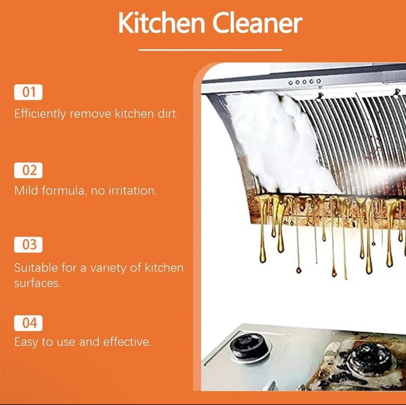 Degreaser Cleaner Heavy Duty, Kitchen Cleaner, All Purpose Stain Removal Cleaner