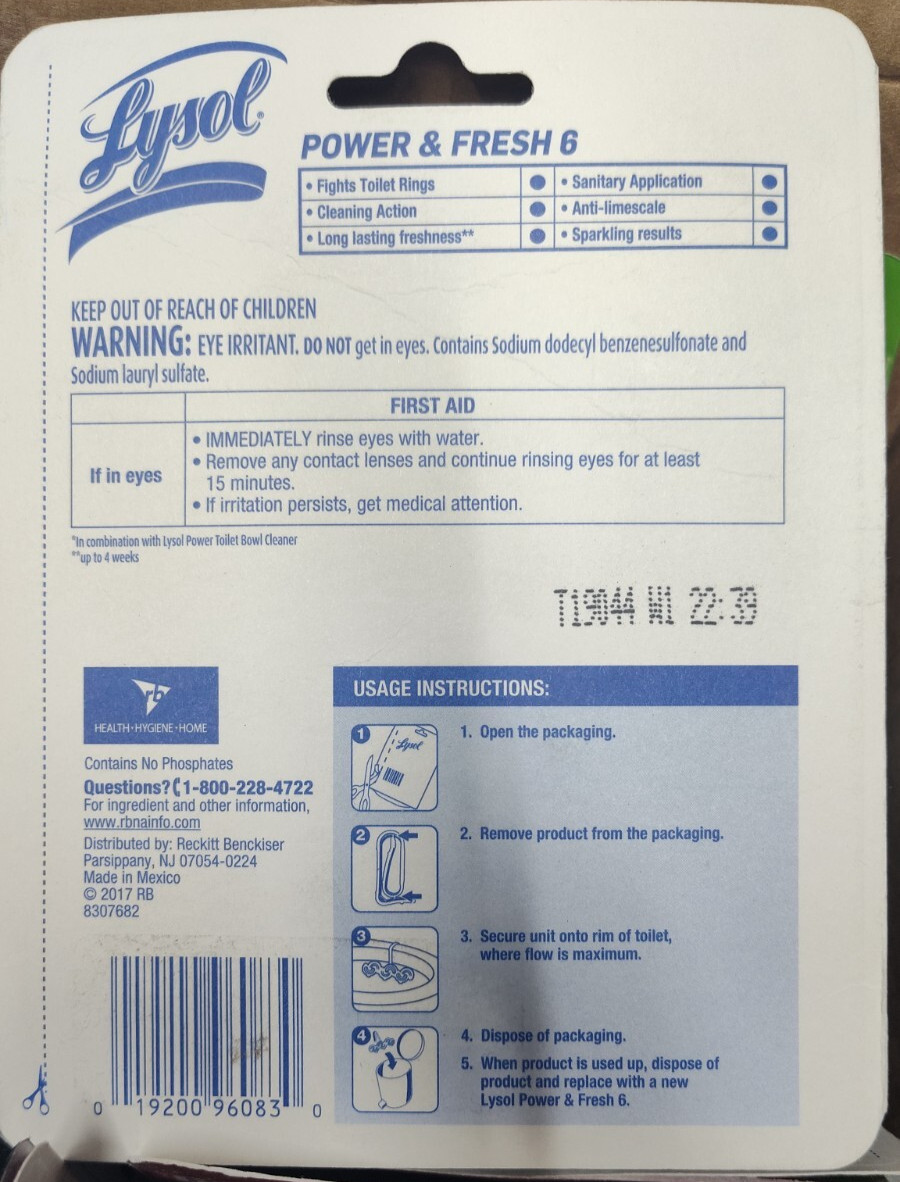 DISCONTINUED Lysol Automatic Toilet Bowl Cleaner Power & Fresh Forest Rain 6 Ct