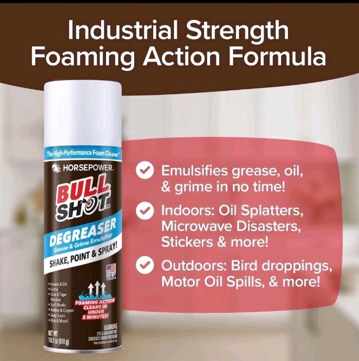 3pk Horse Power Bull Shot Degreaser Foaming Grime Remover Spray Made in USA!