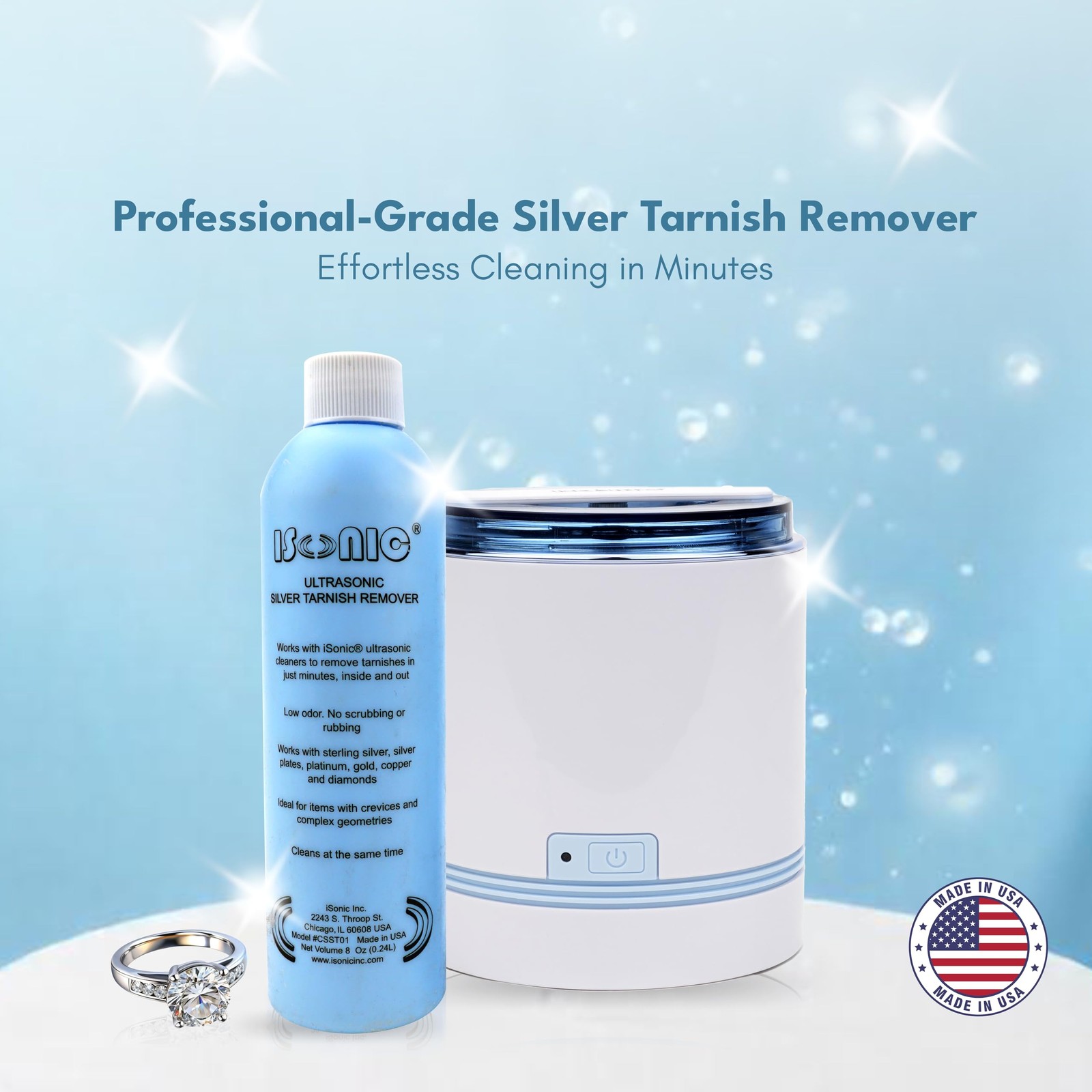 CSST01 Ultrasonic Tarnish Remover, 8 fl. oz. Bottle (Do Not Dilute)