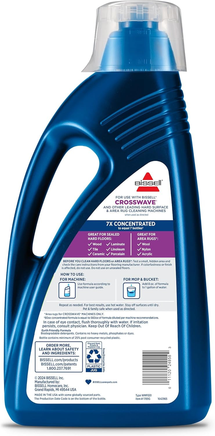 Bissell CrossWave Multi Surface Cleaning Solution 80oz Fresh Scent Fluid 1 Pack