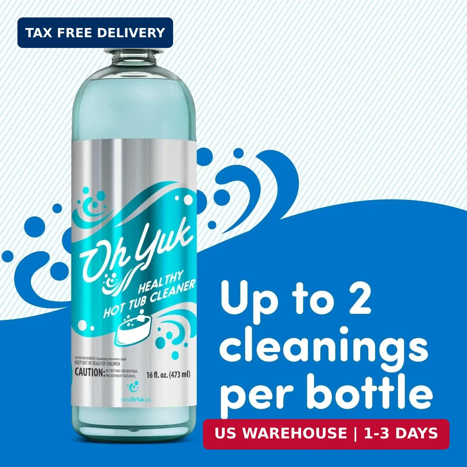 Oh Yuk Healthy Hot Tub Cleaner, Hot Tub Cleaner for Indoor and Outdoor Hot Tubs