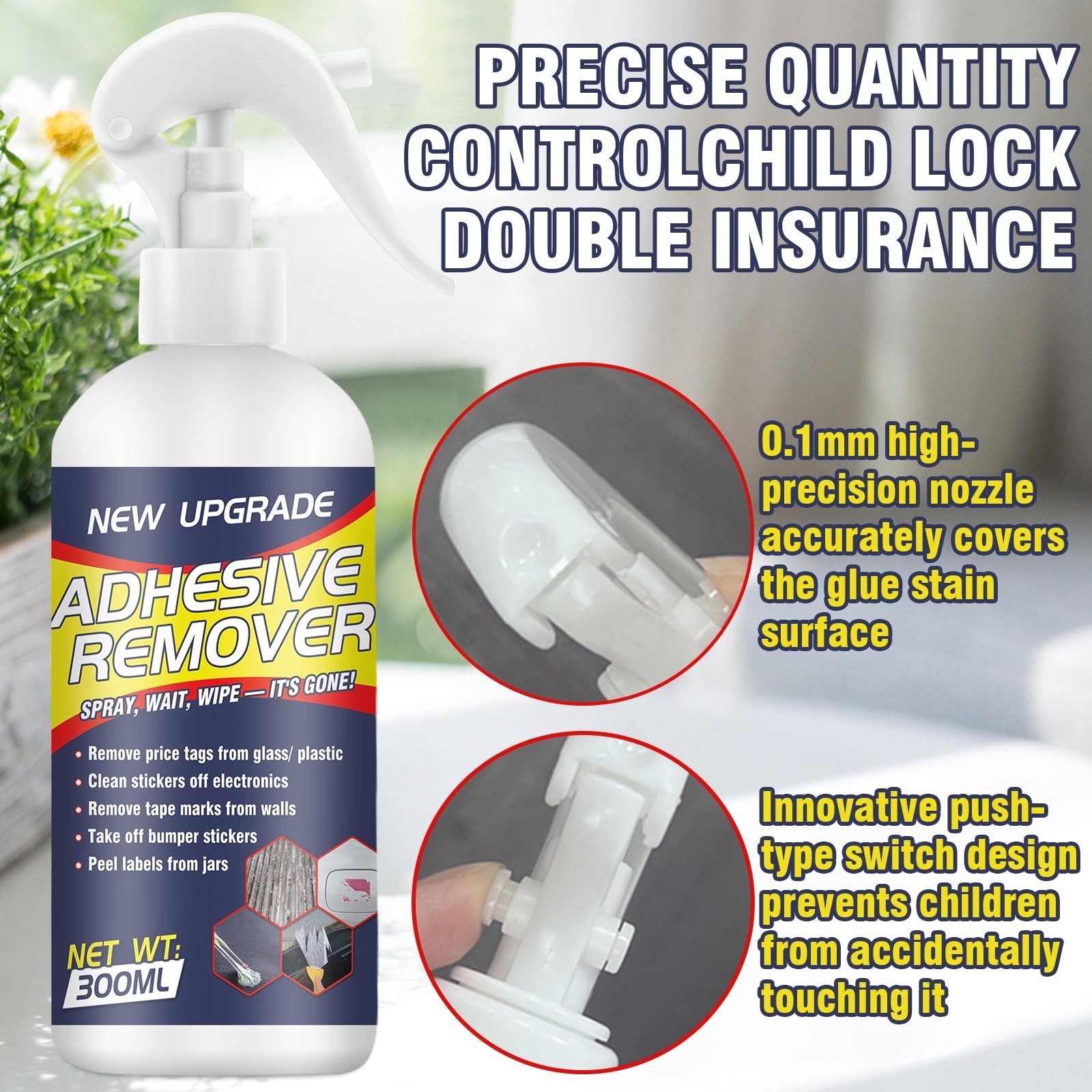 Adhesive Remover Spray 10.14oz – Sticker, Label, Tape Residue & Glue Cleaner – W