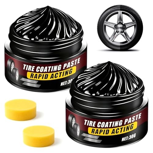 2Pcs Premium Tire Coating & Trim Restorer, Tire Coating Paste, Car Tire Shine