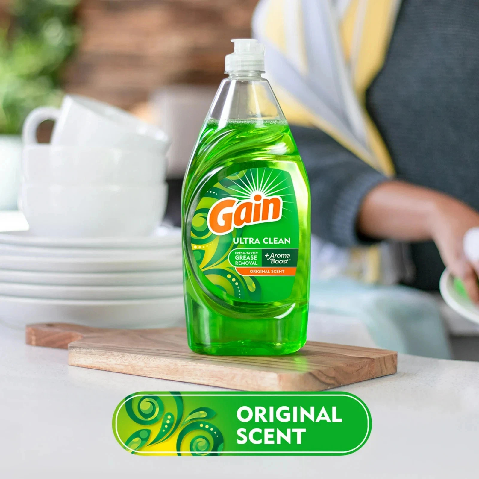 Gain Ultra Dishwashing Liquid Dish Soap, Original Scent, 90.0 fl oz..