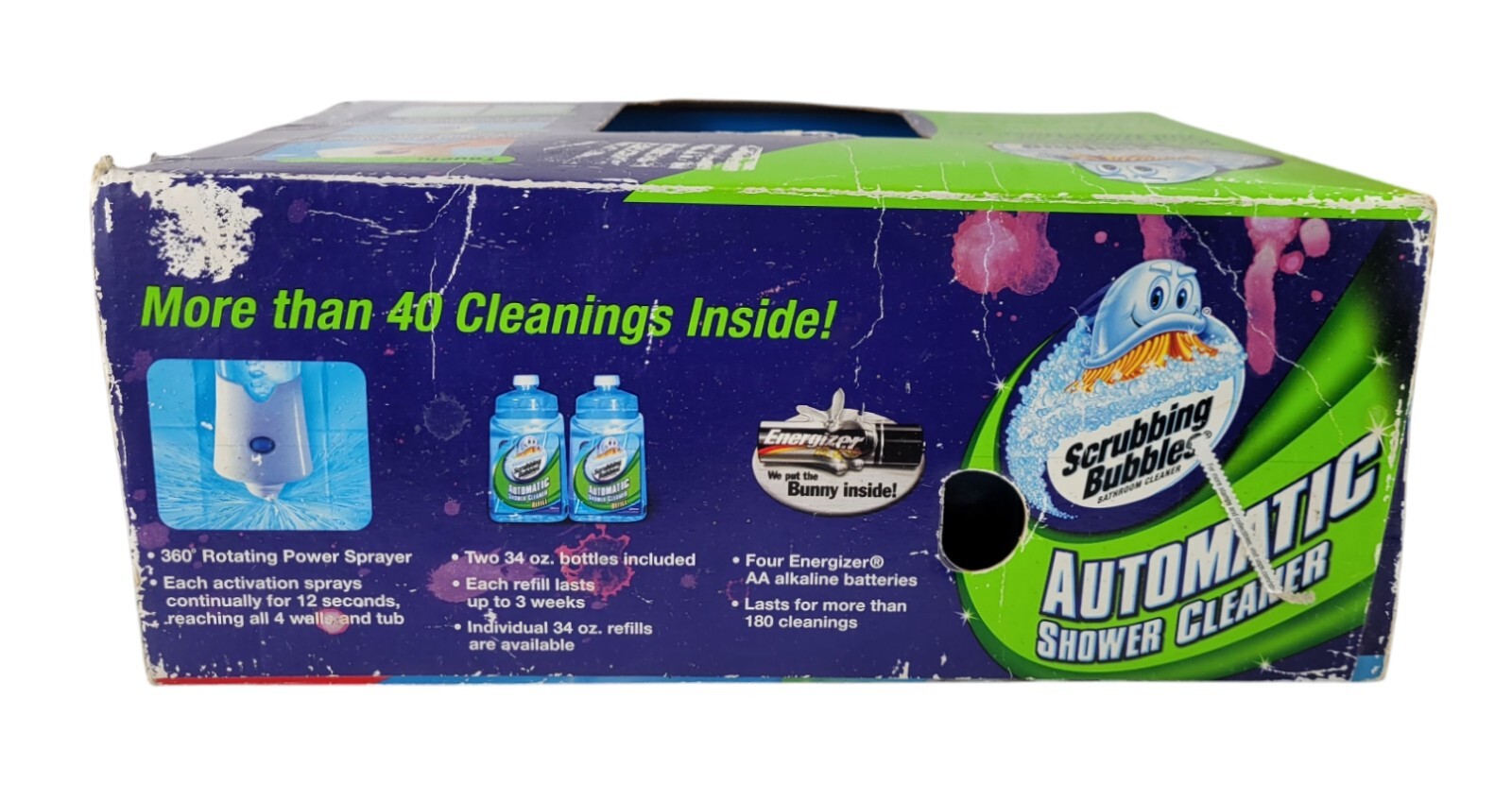 Scrubbing Bubbles 360 Degree Automatic Shower Cleaner Kit With 2 Refills New NOS