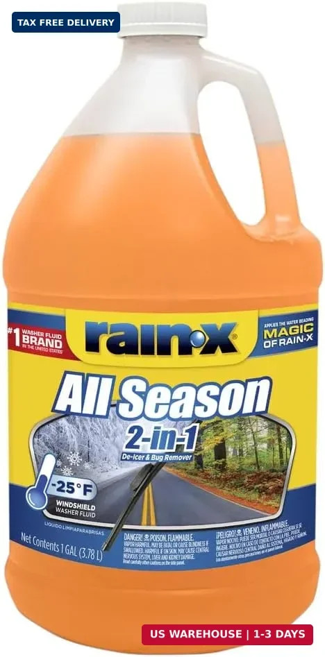 Rain-X All Season -25°F 2-in-1 De-Icer & Bug Remover Windshield Washer Fluid – 1